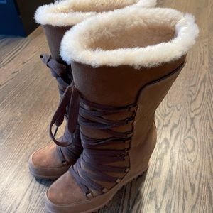 Golden Ugg Lace-Up Woman’s Boots
